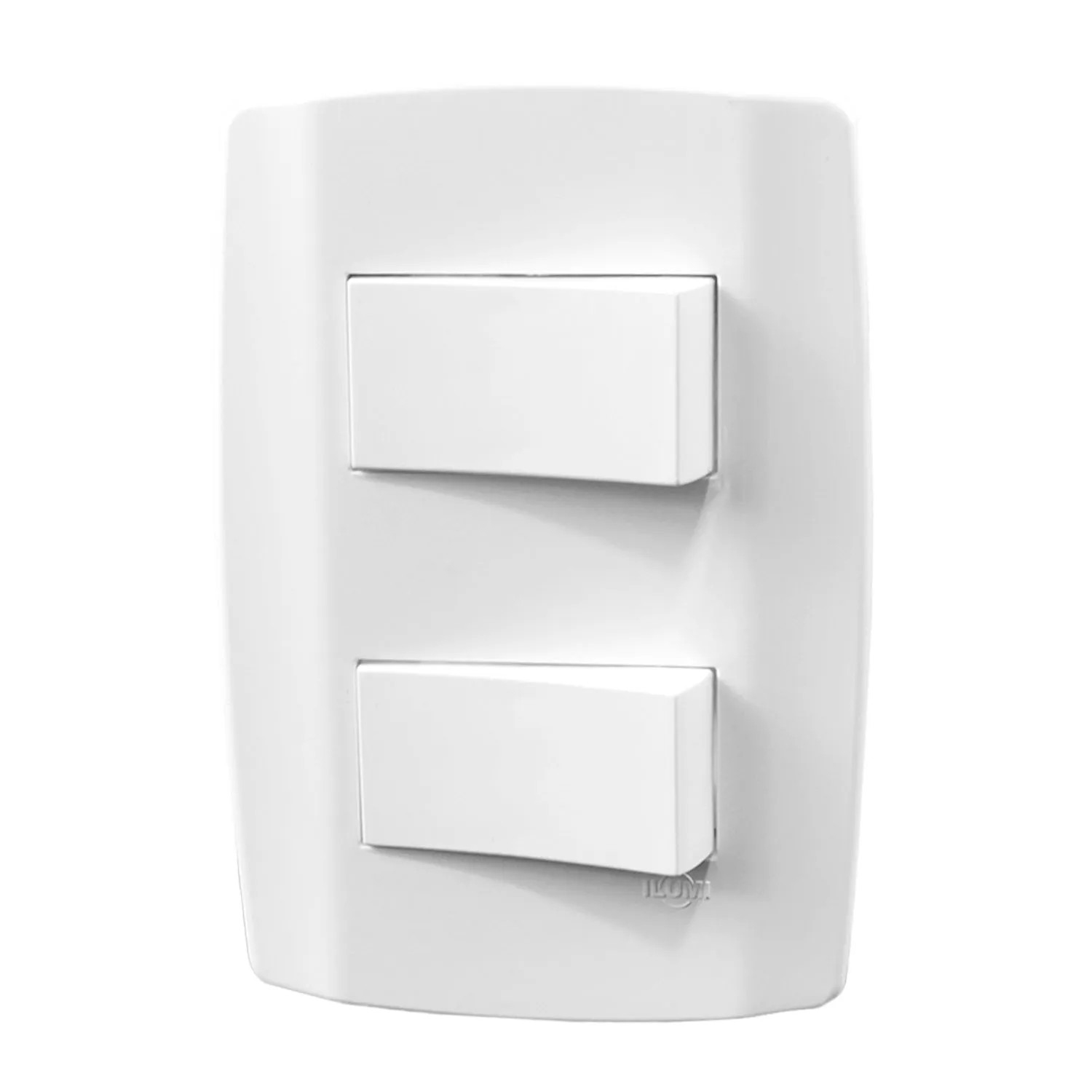 Interruptor 2 Seções Simples Slim Branco – ILUMI