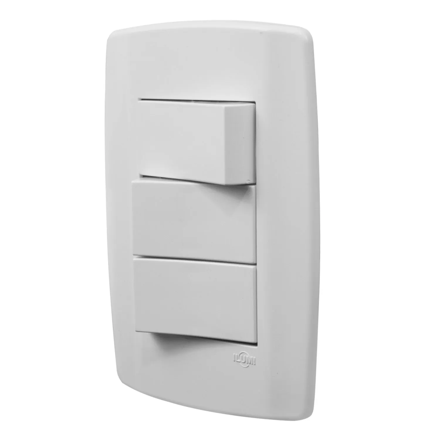 Interruptor 3 Seções Simples Slim Branco - ILUMI
