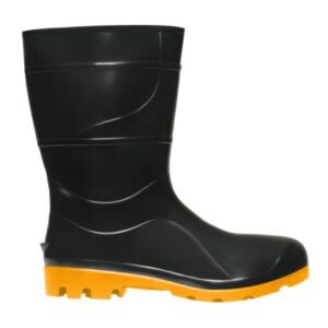 Bota PVC Preta Sola Amarela Nº38 – CARTOM