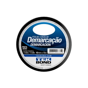 Fita de Demarcação de Solo Preta 48mm x 15m – TEKBOND