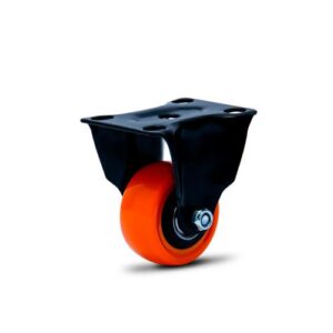 Rodízio Fixo 210mm Preto/Laranja 50kg - COLSON