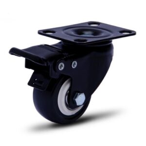 Rodízio 2" Preto – Chapa Giratória com Freio 50kg - COLSON